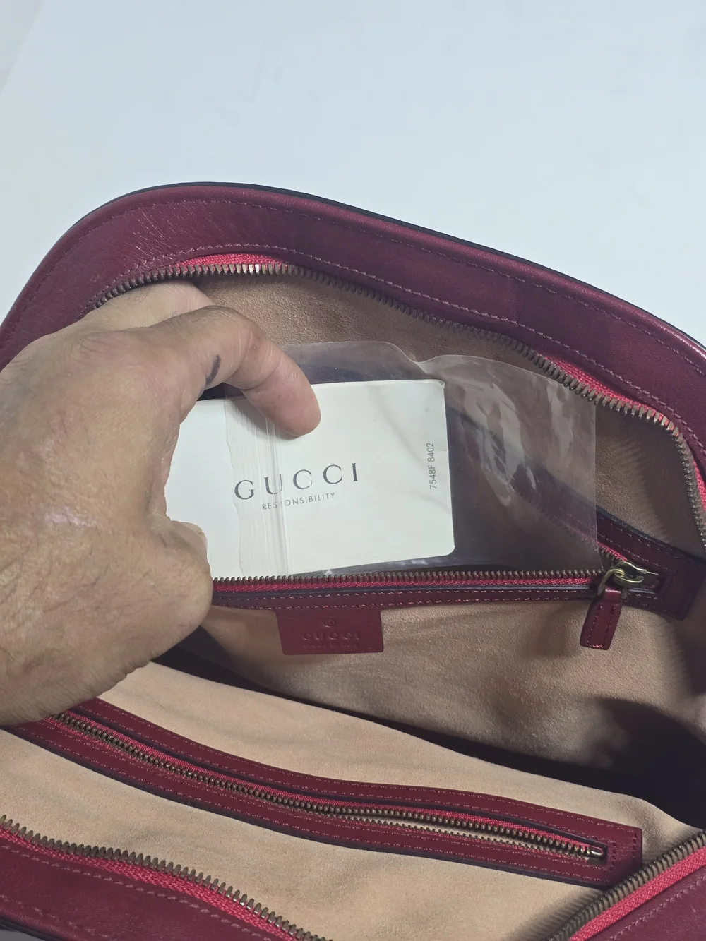 Gucci Re(Belle) Medium Wine Leather Top-Handle Satchel with Gold GG